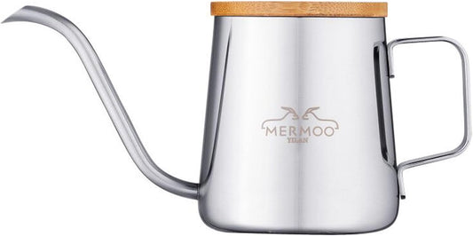 MERMOO YILAN Gooseneck Kettle with Lid Small Pour Over Coffee Kettle 350ml Stainless Steel Goose Neck Kettle Long Spout Tea Pot Travel Pour Over Coffee Maker Mini Camping Drip Coffee Pot