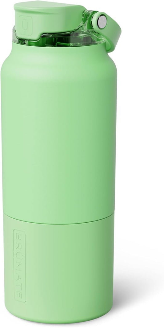 BrüMate Rise 35oz Water Bottle With 100% Leakproof Covered Silicone Straw | Insulated Stainless Steel Water Bottle With Removable Straw | Fast Flow | Soft Sip Silicone Spout | BPA-Free (Kiwi)
