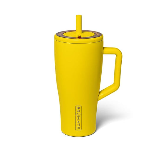 BrüMate Era 30 oz Tumbler with Handle & Straw | 100% Leakproof Insulated Water Bottle Tumbler with Lid & Flexible SoftSip Straw | Made of Stainless Steel | Cup Holder Friendly | 30oz (Pineapple)