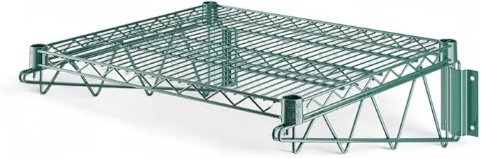 18" x 24" Green Wall-Mounted Wire Shelf with Epoxy Coating, Heavy-Duty Steel Storage Rack, NSF Certified, Easy Installation, Open Wire Design for Kitchen, Garage, or Utility Storage