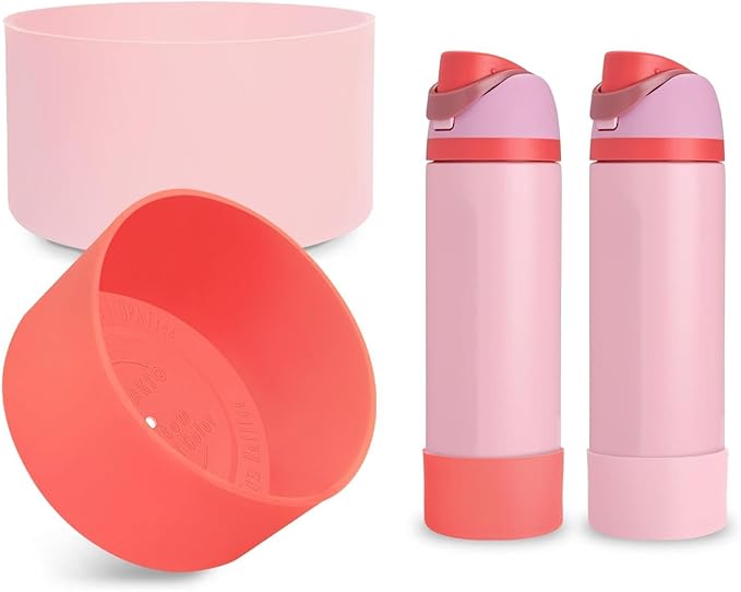 2PCS Silicone Boot for Owala 24oz FreeSip Water Bottle, Anti-Slip Scratch-Resistant Bottom Sleeve, Protective Sports Bottles Accessories, BPA-Free