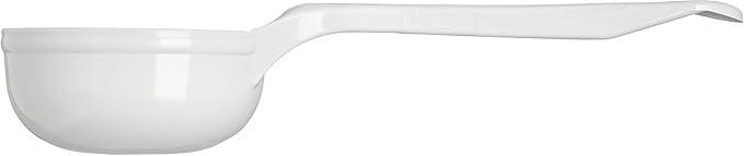 Carlisle FoodService Products Measure Miser Solid Measuring Spoon with Short Handle, 3 Ounces, White, 1 Count (Pack of 1)