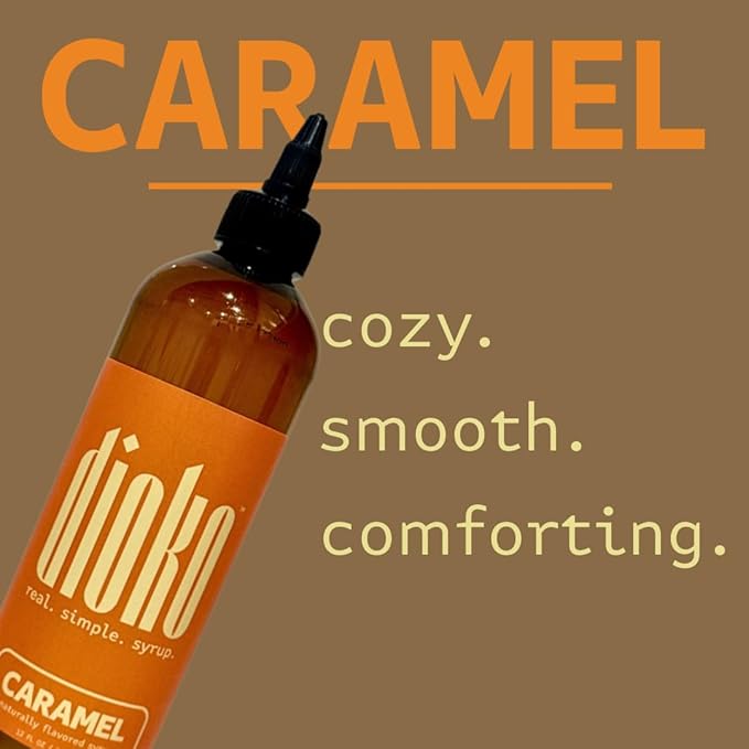 Dioko Flavors Coffee Syrup Variety Pack, Vanilla Hazelnut Caramel, 12 Fl Oz Each, 3 Pack, Liquid Form