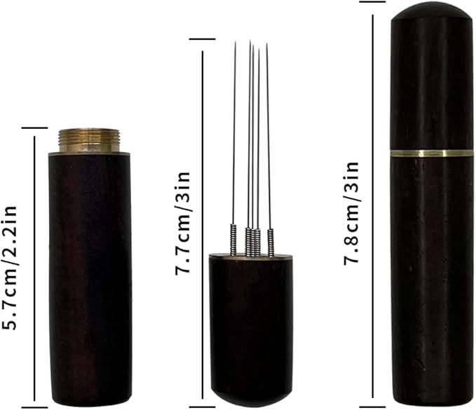 Portable Espresso Coffee Stirrer WDT Tool,Nature Wood Handle Needle Type Distributor,Espresso Coffee Stirrer Espresso Distribution Tool(Walnut)