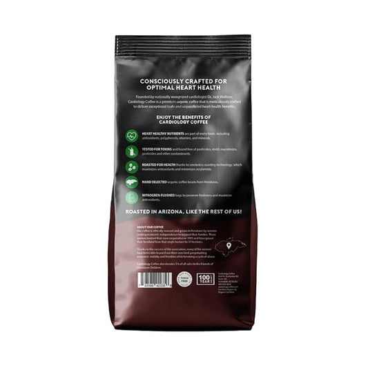 Cardiology Coffee – Decaf Coffee Beans – USDA Certified 12oz Premium Whole Bean Coffee Medium Roast – Decaf Espresso Beans with Swiss Water Decaf and Antioxidant Benefits – Heart Healthy Lifestyle