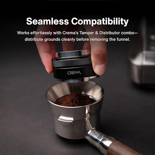 Crema Coffee Products 54mm Dosing Funnel|Compatible with 54mm Breville Portafilter,DualBoiler and OracleEspressoMachines|PreventsSpillage&Waste|DurableStainlessSteel|EasyFit for Clean,ConsistentDosing