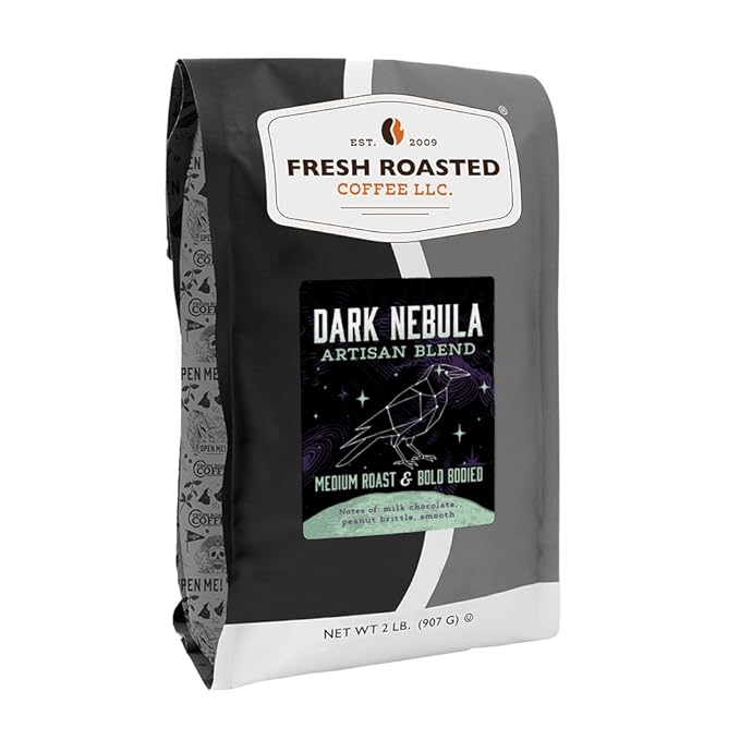 Fresh Roasted Coffee, Dark Nebula, 2 lb (32 oz), Medium Roast, Kosher, Whole Bean