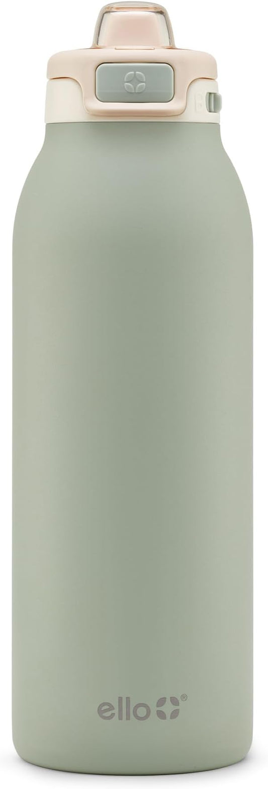 Ello Pop & Fill Insulated Stainless Steel Water Bottle with Quick Fill Lid, Leakproof Locking, Sip or Chug Spout, BPA-Free, Double Wall Vacuum Insulated for Sports, Travel & School- 22oz / 32oz / 40oz