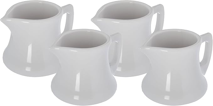 Carlisle FoodService Products 456302 Serving Creamer/Pitcher, Plastic, 2.5" H, 2.56" W, 2.56" L, SAN, 2.9 fl. oz, White (Pack of 4)