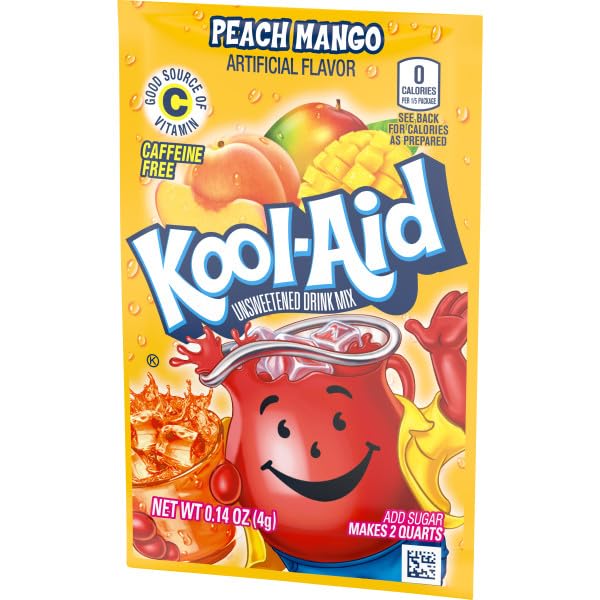 48 Kool Aid packets of Peach Mango Makes 96 quarts just add sugar