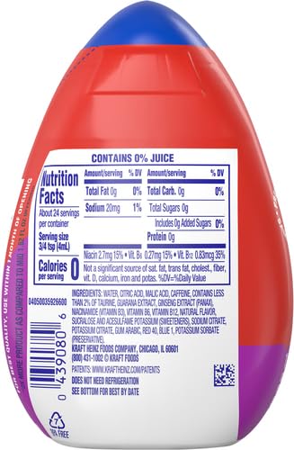 MiO Energy Acai Berry Storm Naturally Flavored with other natural flavors Liquid Water Enhancer Drink Mix with Caffeine & B Vitamins with 2X More (3.24 fl. oz. Bottle) (Pack of 4)