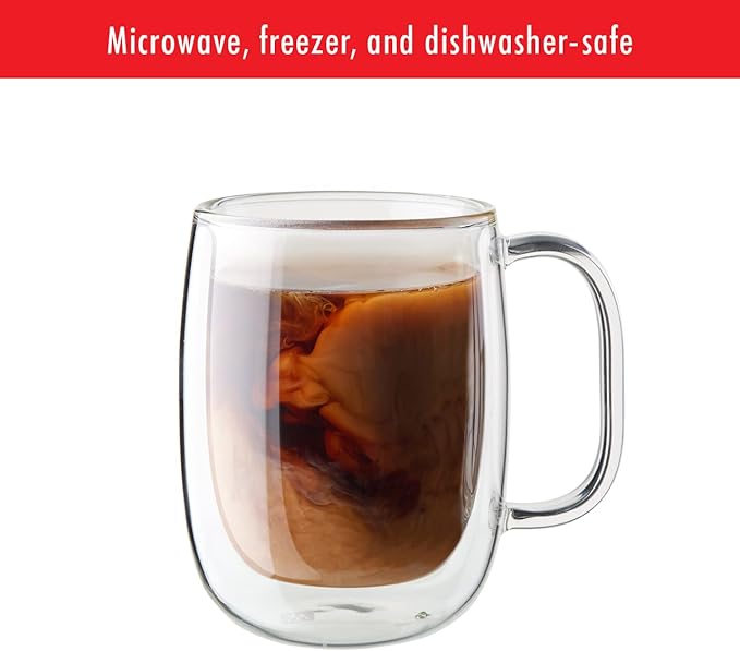 ZWILLING Sorrento Plus 8-pc Double-Wall Glass Coffee Mug Set