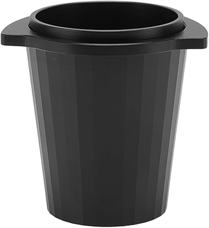 54mm Coffee Dosing Cup, Aluminum Alloy Portafilter Dosing Mug, Polished Inner Wall for Easy Cleaning, Universal Design for Most Coffee Machines, Black Dosing Cup with Anti Fly Powd