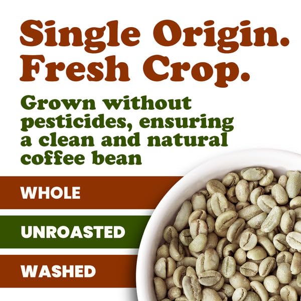 Food to Live Organic Nicaragua Arabica Green Coffee Beans, 5 Pounds – Whole, Unroasted, Washed Bean. Fresh Crop. No-GMO, Vegan, Bulk