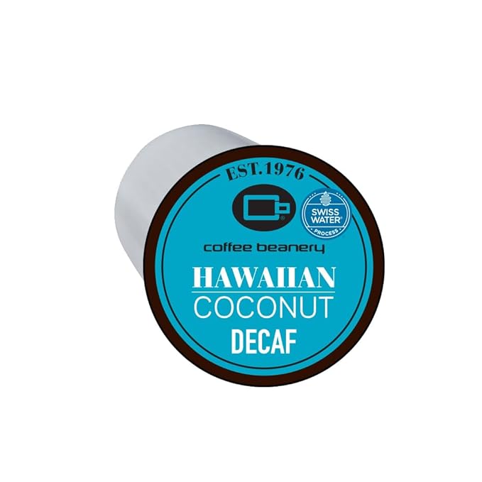 Hawaiian Coconut Decaf Coffee Pods by Coffee Beanery | 48ct Bulk Medium Roast Arbica Coffee