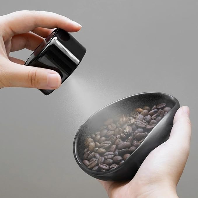 watchget Upgraded 30g Ceramic Coffee Dosing Cup & Tea Storage Tray, Single Dose Measuring Container for Coffee Beans & Loose Leaf Tea Dosing Vessel, Black