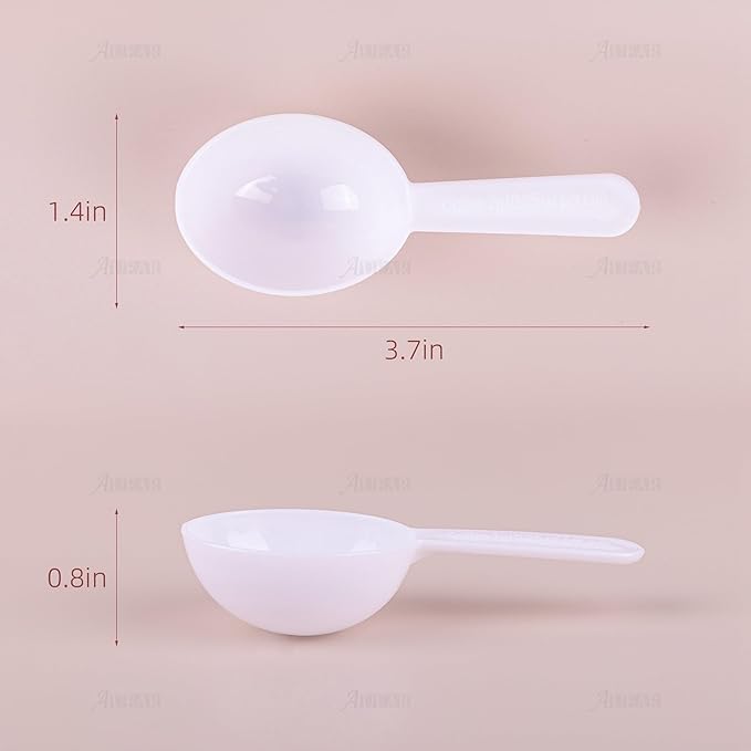AUEAR, 5 Pack White Tablespoon Coffee Scoop Plastic Measuring for Fruit Powder Seed Spices