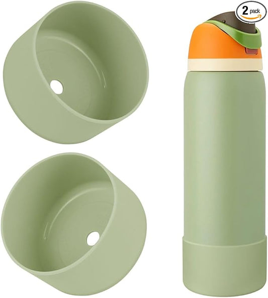 2PCS Silicone Water Bottle Boot, Compatible with Owala 24oz 32oz 40oz, Protective Anti-Scratch & Anti-Dent No Noise Sleeve Cover for FreeSip/Twist/Flip Water Bottles (Camo Cool, 40oz)