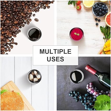 75mL (2.5 Ounce) Stainless Steel Espresso Cups - 4 Pack Double Wall Insulated Cups Demitasse Cups Coffee Cup For Drinking, Drinking Coffee, Drinking Beverages(Crimson gold Hammer texture)