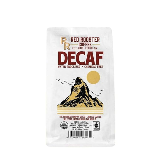 Organic Decaf - Roasted by Red Rooster Coffee - Whole Bean Coffee - 5 Pound Bag