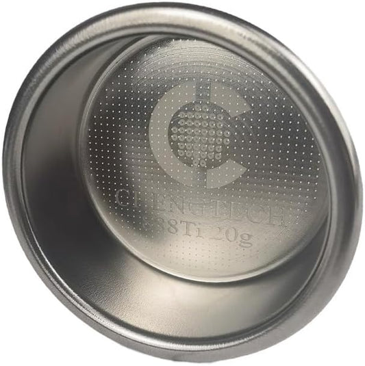 58mm 20g 888Ti Titanium Espresso Filter Basket – Precision 888 Holes, Straight-Walled Flat Bottom, Ridgeless for High Dose Extraction