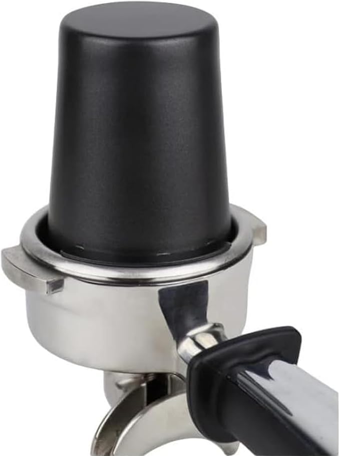 Coffee Dosing Cup 58mm, Stainless Steel Espresso Coffee Dosing Cup Espresso Coffee Machine Accessories, Coffee Powder Feeder Part Coffee Grinder Powder Cup Compatible with 54mm Portafilter, Black