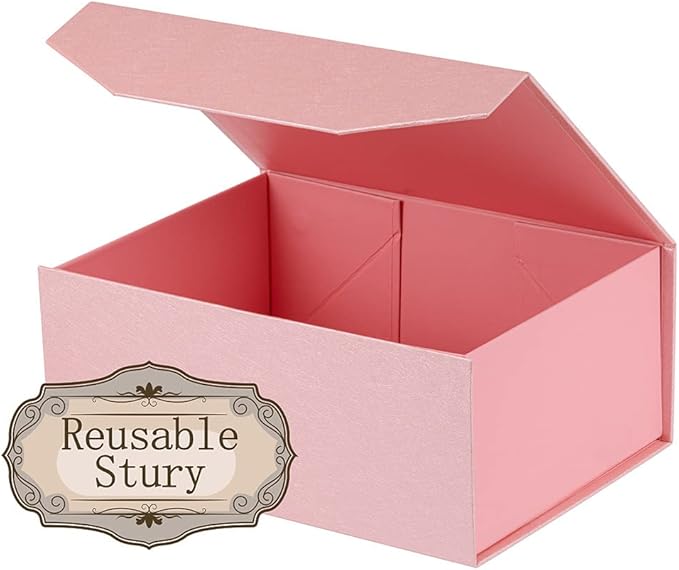 10 Small Pink Gift Boxes 9.5x7x4 Inches, Magnetic Gift Box with Lid for Gift Packaging, Wholesale gift boxes for Presents (Matte Pink, Straw Texture, 10pcs/pack)