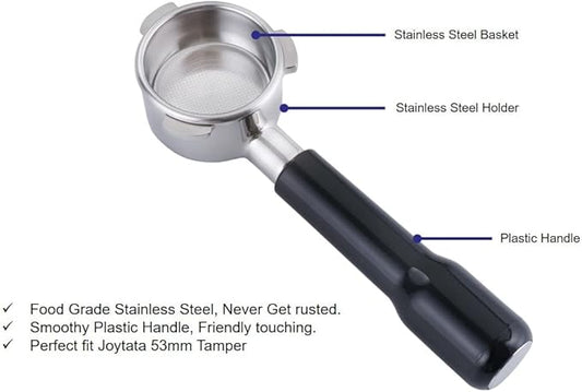 54mm Bottomless Portafilter Compatible with Breville Espresso Machine BES840XL-BES870XL-BES870BSXL-BES878BSS-BES880BSS Stainless Steel Portafilter with Filter Basket Handle-ABS Plastic