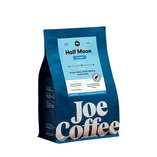 Half Moon Half Caff - Roasted by Joe Coffee Company - Whole Bean Coffee - 5 Pound Bag
