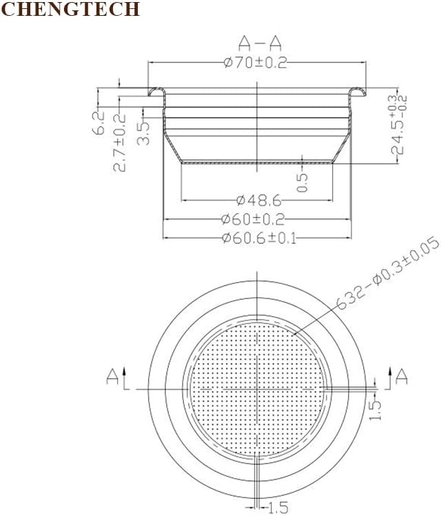Espresso Accessories, 14g Standard Espresso Basket – 58mm Flat Bottom Precision Filter, 0.3mm Hole Design, Balanced Flow for Classic Double Shots