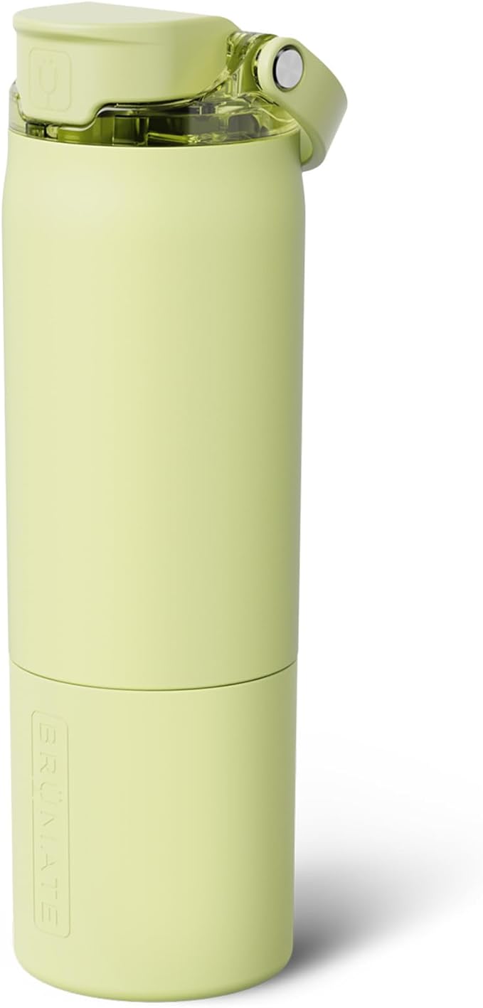 BrüMate Rise 25oz Water Bottle With 100% Leakproof Covered Silicone Straw | Insulated Stainless Steel Water Bottle | Cup-Holder Friendly | Fast Flow | Soft Sip Silicone Spout | BPA-Free (Prickly Pear)