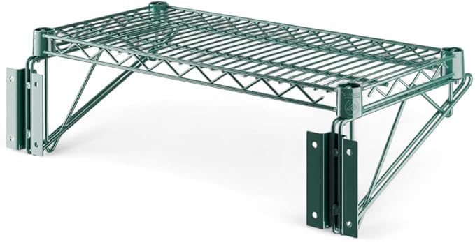 12" x 24" Green Wall-Mounted Wire Shelf with Epoxy Coating, Heavy-Duty Steel Storage Rack, NSF Certified, Easy Installation, Open Wire Design for Kitchen, Garage, or Utility Storage
