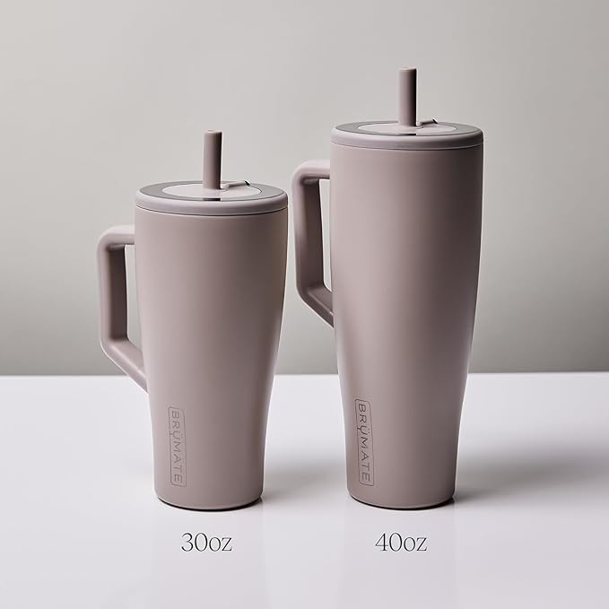 BrüMate Era 30 oz Tumbler with Handle & Straw | 100% Leakproof Insulated Water Bottle Tumbler with Lid & Flexible SoftSip Straw | Made of Stainless Steel | Cup Holder Friendly | 30oz (Violet Crush)
