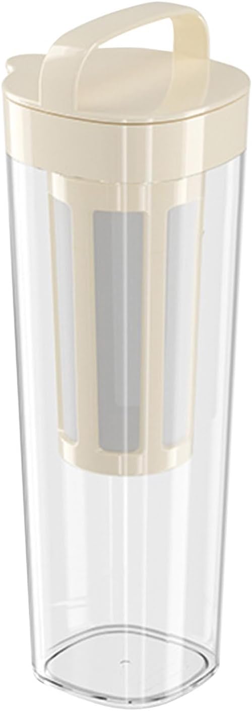 Iced Coffee Maker, Portable Refrigerator Water Bottle, Airtight Cold Brew Iced Coffee Maker Pitcher and Tea Infuser with Spout, Cold Brew Coffee Maker for Home, Cafe, Apartment, Dormitory (A)