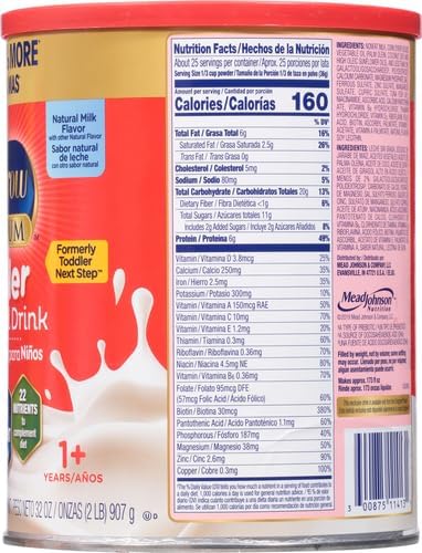 Enfagrow NeuroPro Toddler Nutritional Drink, Made with Real Milk, Brain-Building Omega-3 DHA, Nutrients and Prebiotics for Growth & Immune Support, Non-GMO, Toddler Milk Powder, 32 Oz Can (Pack of 2)