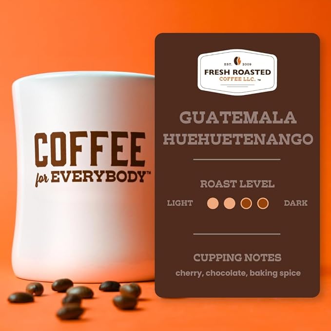 Fresh Roasted Coffee, Guatemala Huehuetenango, 2 lb (32 oz), Medium Roast, Kosher, Whole Bean