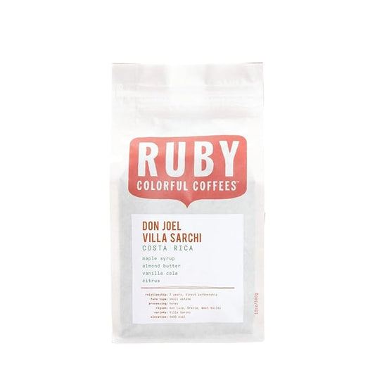 Costa Rica Don Joel Villa Sarchi - Roasted by Ruby Coffee Roasters - Whole Bean Coffee - 8 Ounce Bag
