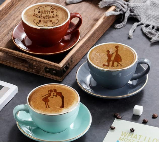 45 Coffee Stencils+2 Mesh Powder Shakers, Cake Baking Templates Coffee Decoration Stencils Coffee Art Template Coffee Mold Tool for Christmas Thanksgiving Cake Coffee Cappuccino