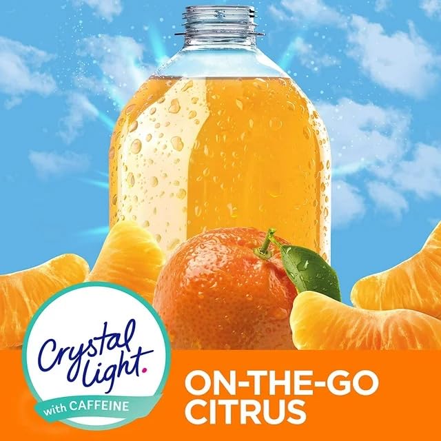Crystal Light On The Go Splash, Citrus with Caffeine, 0.9-Ounce (Pack of 6)