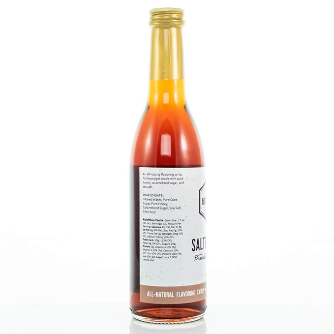 Bee in Your Bonnet Premium Flavoring Syrup - Made with Real Honey & Natural Ingredients - Perfect for Coffee Flavoring, Cocktails & Drinks - Salted Caramel Flavoring - 2 x 12 Ounce Bottles