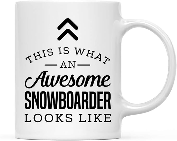 Andaz Press 11oz. Ceramic Coffee Tea Mug, This is What an Awesome Snowboarder Looks Like, 1-Pack, Birthday Ideas Coworker Him Her, Includes Gift Box