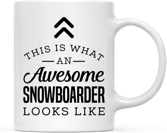 Andaz Press 11oz. Ceramic Coffee Tea Mug, This is What an Awesome Snowboarder Looks Like, 1-Pack, Birthday Ideas Coworker Him Her, Includes Gift Box