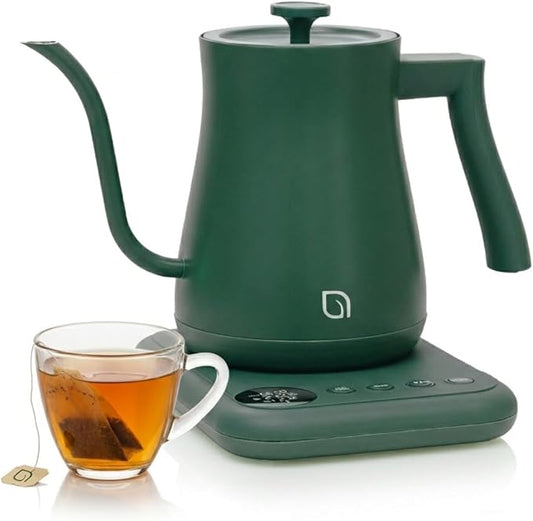WILLOW ECO SERIES Gooseneck Electric Kettle with 5 Temperature Presets and Keep Warm Feature, 1L Pour Over Kettle for Coffee & Tea, 1200W Quick Heating with 100% Stainless Steel Interior Water Heater