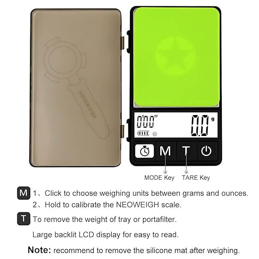 (Latest Version) Espresso Scale with Timer 1000g x 0.1g, Espresso Coffee Scale for Drip Tray, 35 Ounces/0.01oz,Coffee Scale Espresso with Silicone Mat,Large Backlit Display,Batteries