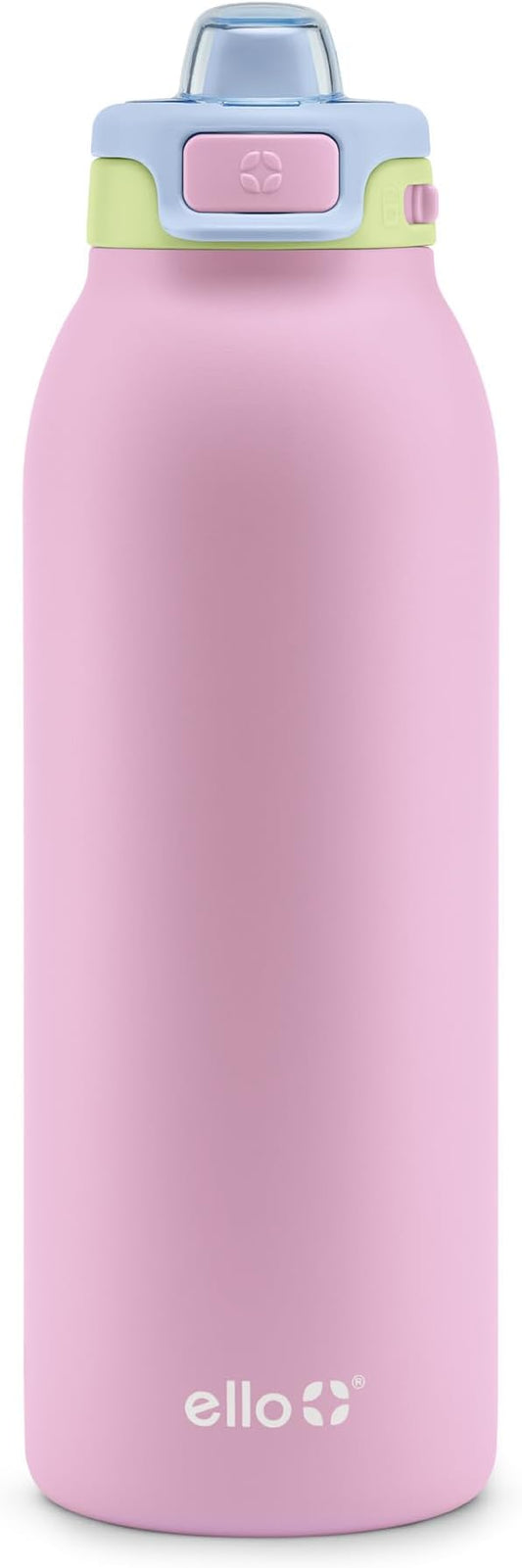 Ello Pop & Fill Insulated Stainless Steel Water Bottle with Quick Fill Lid, Leakproof Locking, Sip or Chug Spout, BPA-Free, Double Wall Vacuum Insulated for Sports, Travel & School- 22oz / 32oz / 40oz