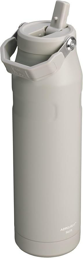 STANLEY IceFlow Flip Straw 2.0 Water Bottle 36 OZ | Built-In Straw with Larger Opening | Lightweight & Leak-Resistant | Insulated Stainless Steel | BPA-Free | Ash