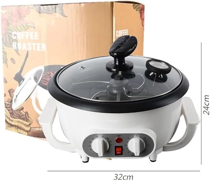 750g Electric Coffee Roaster Machine for Home Use - 1200W Non-Stick Multifunctional Bean with Thermometer, Timer & Temperature Control(110V)