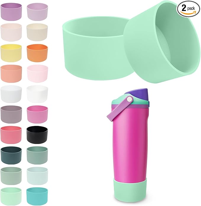 2PCS Silicone Boots for Owala 30oz & 40oz FreeSip Sway Bottles & Tumblers – Non-Slip, Scratch-Resistant, Stability Enhancer for Owala Accessories (Shocking Grape)