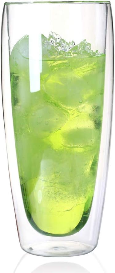 Glass Coffee Mugs, Double Wall Insulated Thermal Cups Drinking Glasses For Tea/Coffee/Latte/Cappucino/Cafe/Milk (650ML/22oz)