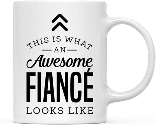 Andaz Press 11oz. Ceramic Coffee Tea Mug, This is What an Awesome Fiance Looks Like, 1-Pack, Birthday Ideas Coworker Him Her, Includes Gift Box